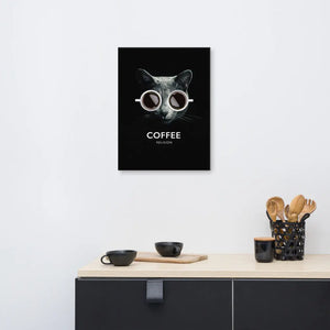 Coffee Religion Cat Canvas Wall Art COFFEE RELIGION