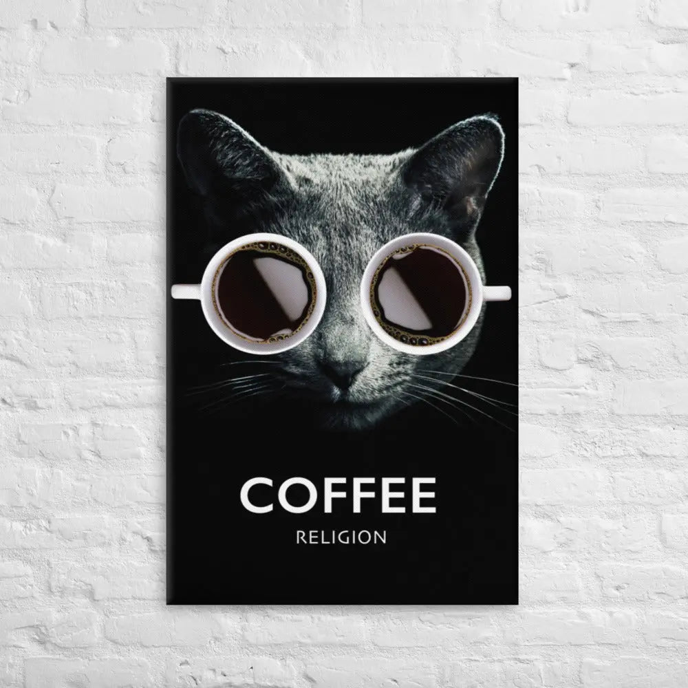 Coffee Religion Cat Canvas Decor Wall Art COFFEE RELIGION