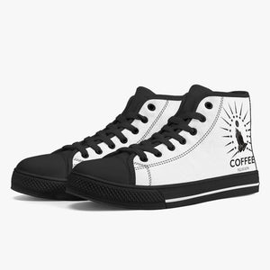 Kick COFFEE RELIGION Classic High Sneakers Canvas Shoes - White/Black COFFEE RELIGION