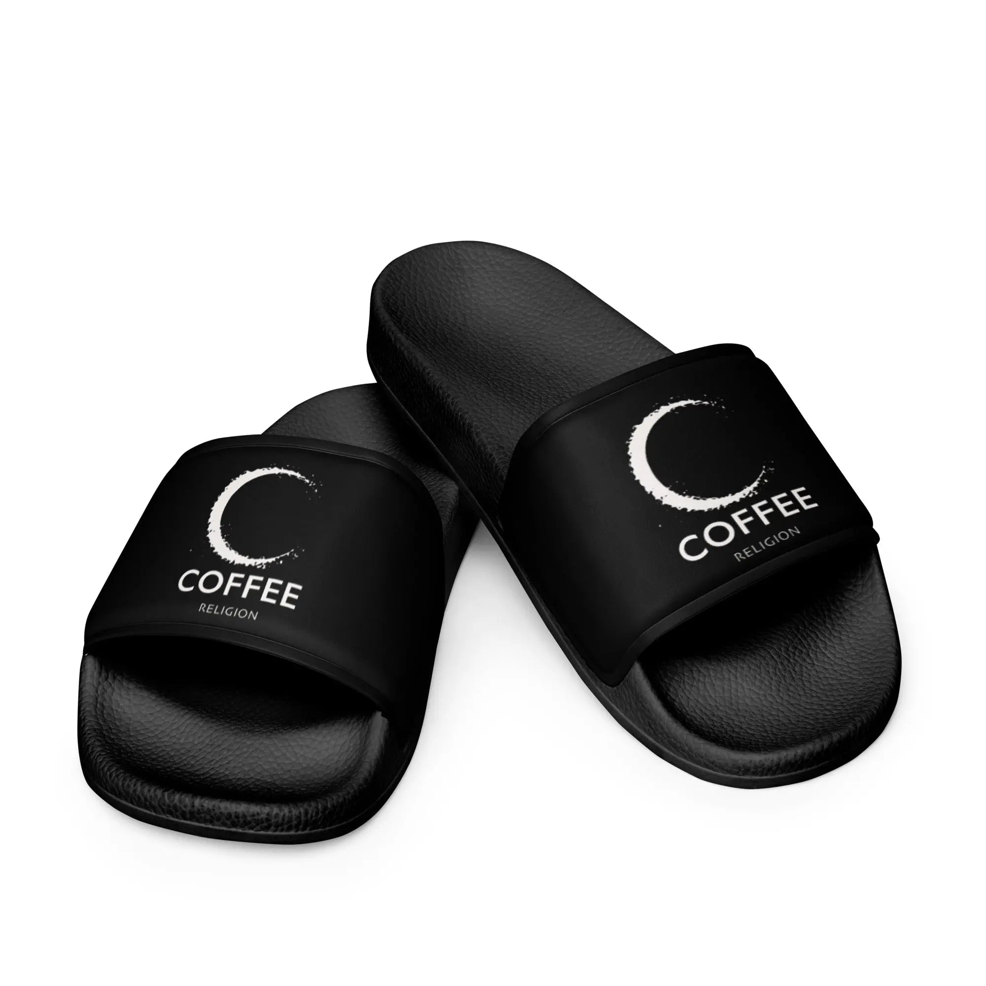 COFFEE RELIGION BLACK Logo Men’s slides COFFEE RELIGION