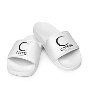 COFFEE RELIGION White Men’s slides COFFEE RELIGION