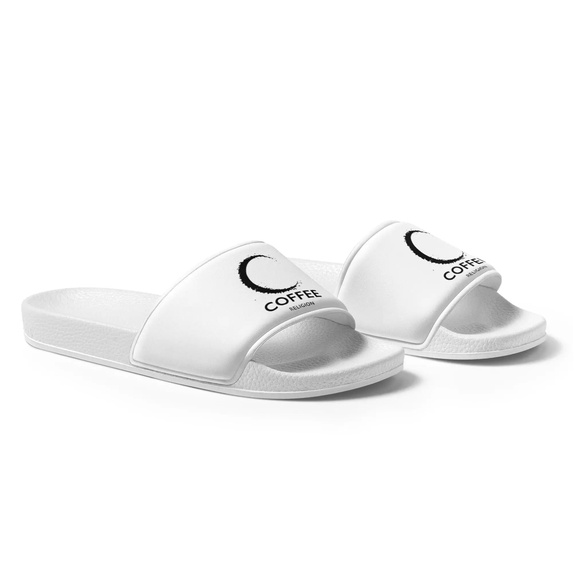 COFFEE RELIGION White Men’s slides COFFEE RELIGION