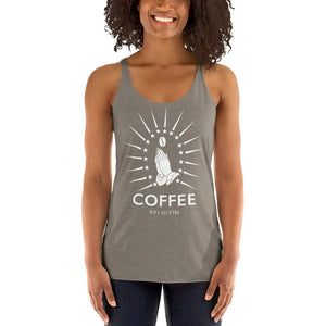 COFFEE RELIGION Racerback yoga Tank Tee T-Shirt COFFEE RELIGION