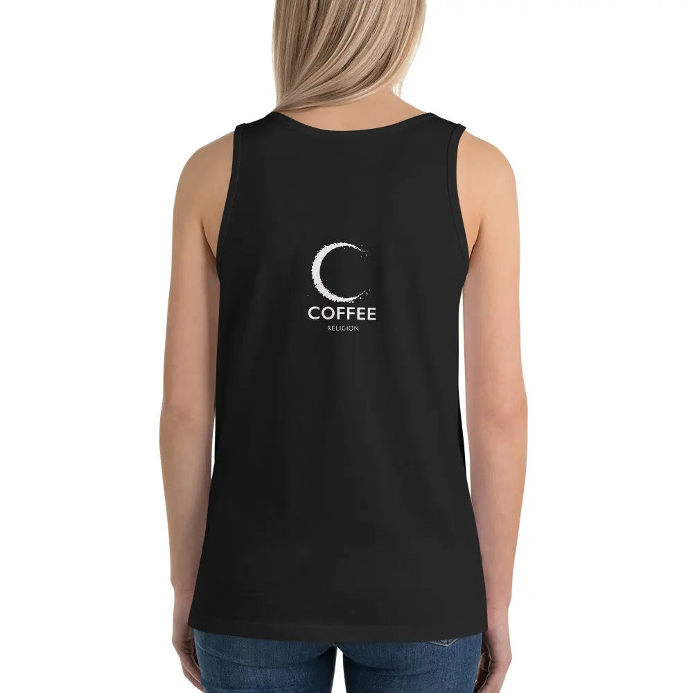 COFFEE RELIGION Unisex Racerback Tank Top Active Wear Yoga Coffee Shirt COFFEE RELIGION