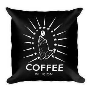 COFFEE RELIGION Luxury Home Decor Throw Pillow COFFEE RELIGION