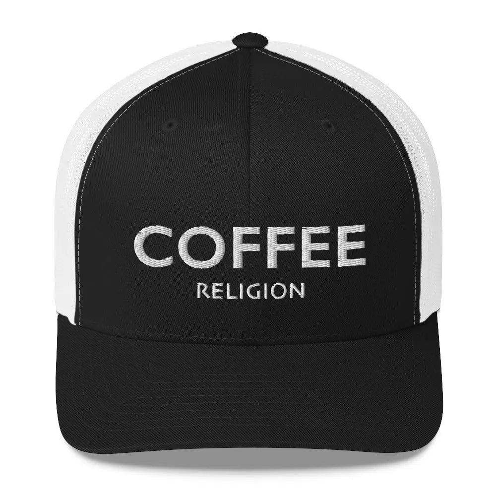 COFFEE RELIGION Trucker Hat Cap in black COFFEE RELIGION