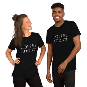 COFFEE ADDICT Boyfriend Fit Unisex T-Shirt Short-Sleeve Tee - COFFEE RELIGION