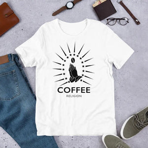 Iconic Coffee Religion Graphic Logo Shirt Longer Fit Unisex T-Shirt COFFEE RELIGION