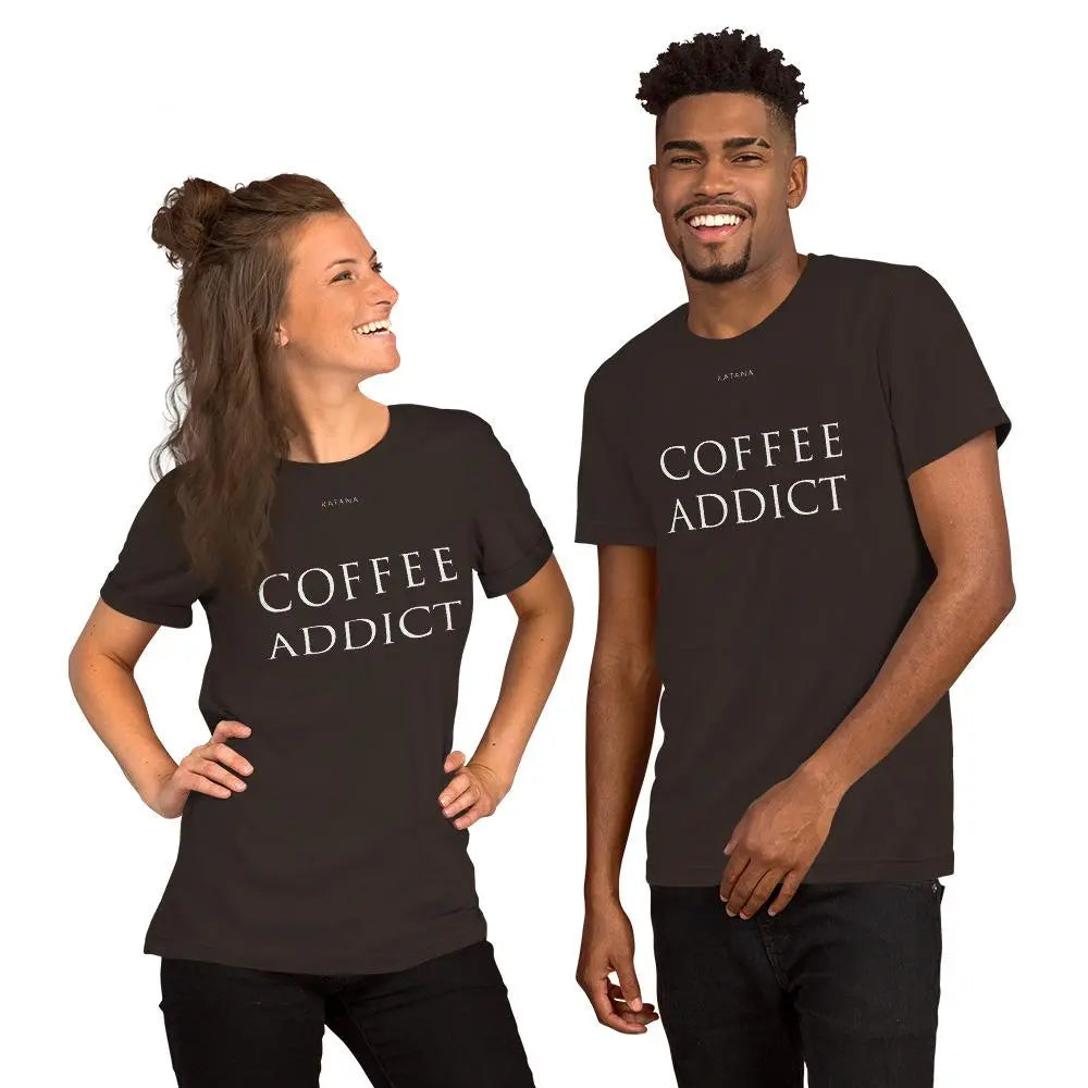 COFFEE ADDICT Boyfriend Fit Unisex T-Shirt Short-Sleeve Tee - COFFEE RELIGION