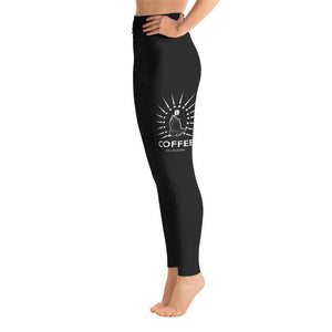 BLACK COFFEE RELIGION Tattoo Yoga wear Woman's Leggings in black COFFEE RELIGION