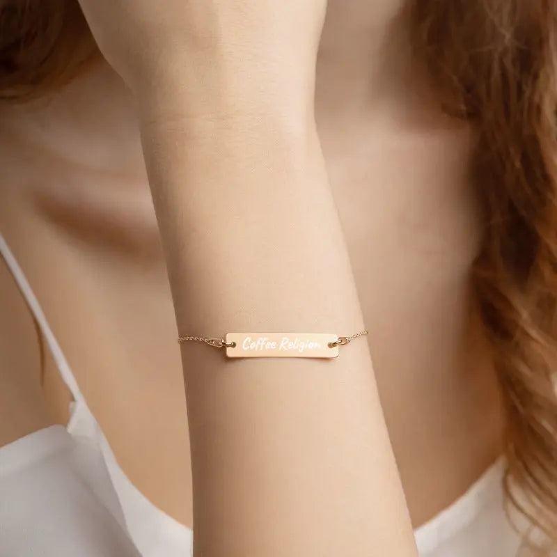 Coffee Religion 24 K Chain Bar gold bracelet COFFEE RELIGION