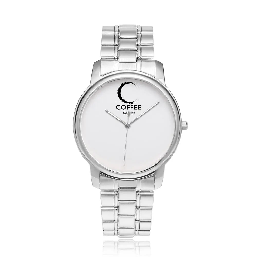 COFFEE RELIGION MIAMI COFFEE TIME Minimalist Watch in Silver JetPrint Fulfillment