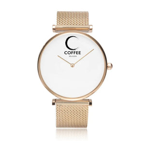 COFFEE RELIGION COFFEE TIME Palm Beach Rose Gold Minimalist Watch JetPrint Fulfillment