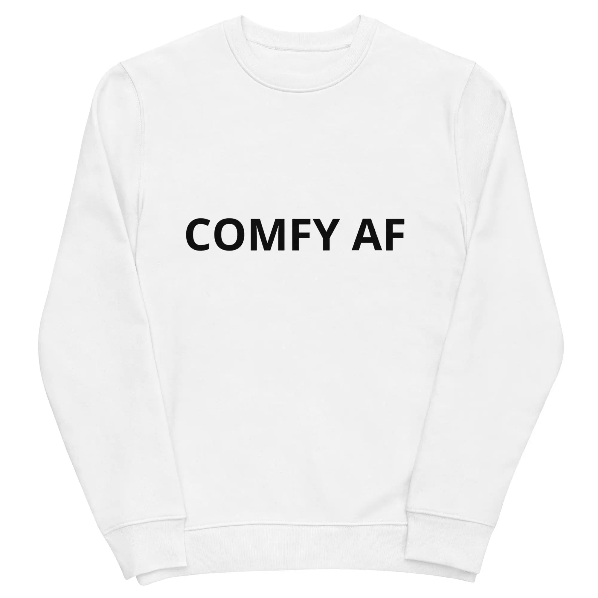 COMFY AF Men's Woman's eco sweatshirt by Coffee Religion in White COFFEE RELIGION