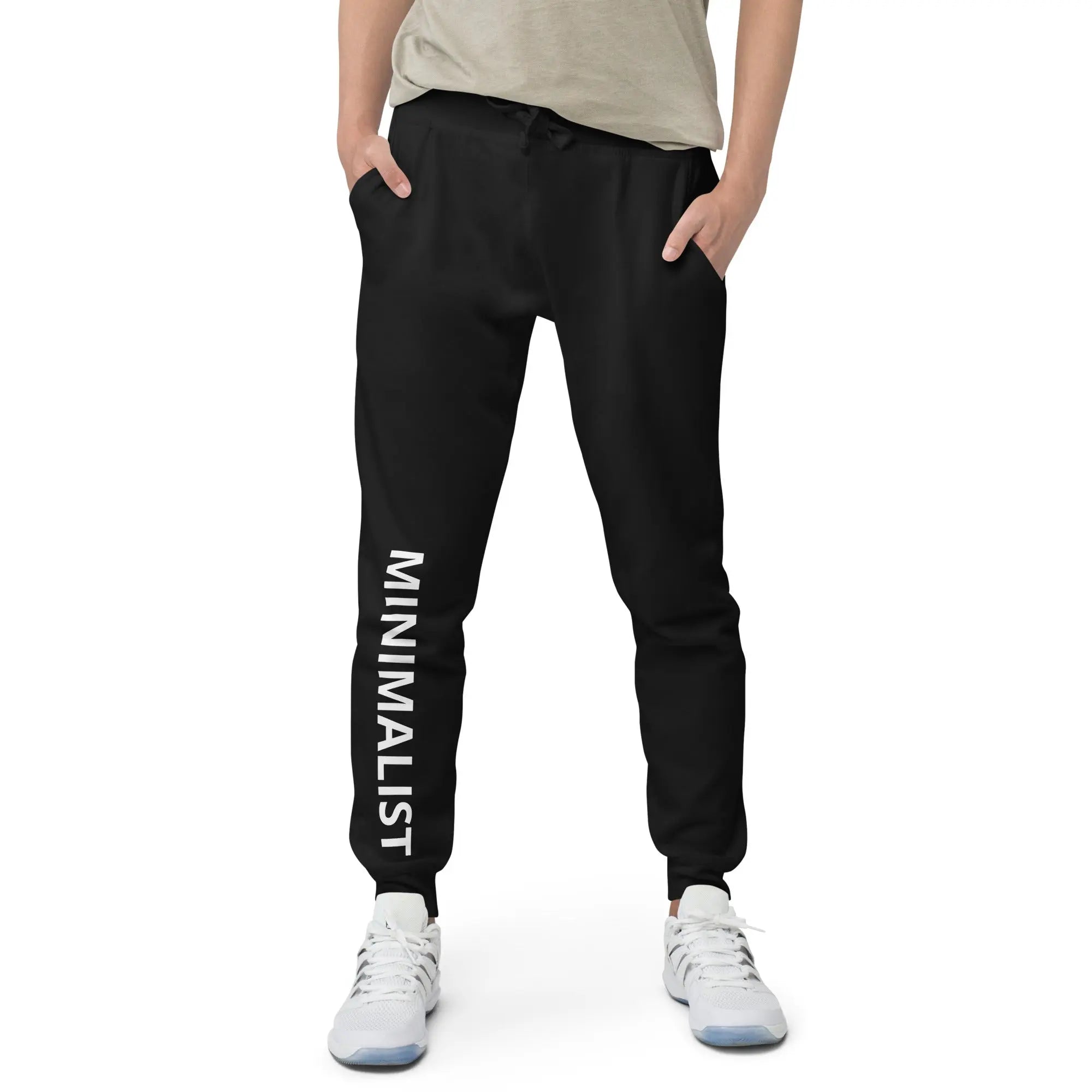 Minimalist Men's Woman's fleece sweatpants by Coffee Religion in black COFFEE RELIGION