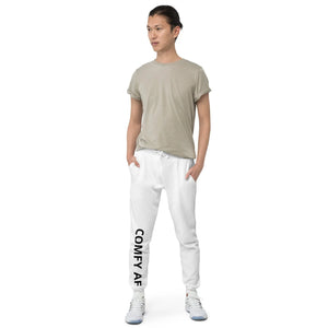 White Comfy AF Coffee Religion men's woman's fleece sweatpants COFFEE RELIGION