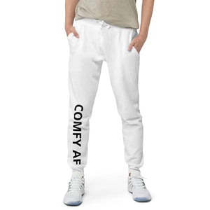 White Comfy AF Coffee Religion men's woman's fleece sweatpants COFFEE RELIGION