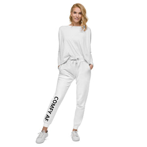 White Comfy AF Coffee Religion men's woman's fleece sweatpants COFFEE RELIGION