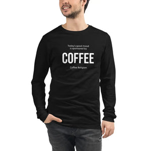 Mood Coffee T-Shirt Unisex Long Sleeve Tee in black COFFEE RELIGION