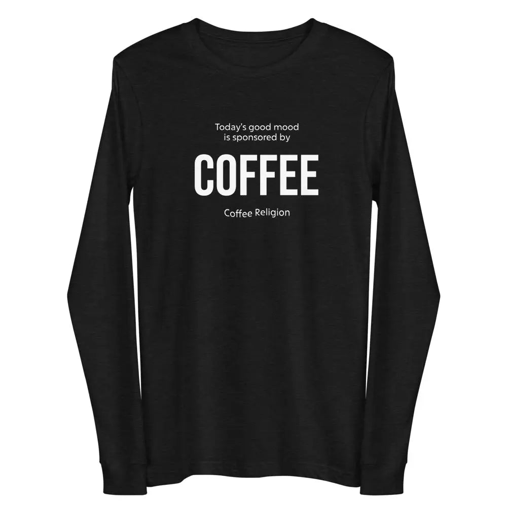 Mood Coffee T-Shirt Unisex Long Sleeve Tee in black COFFEE RELIGION