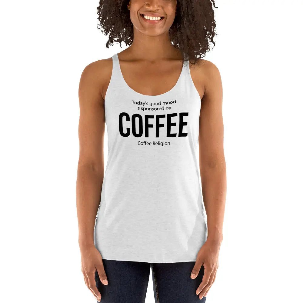 Mood by Coffee Graphic Women's Racerback Tank COFFEE RELIGION