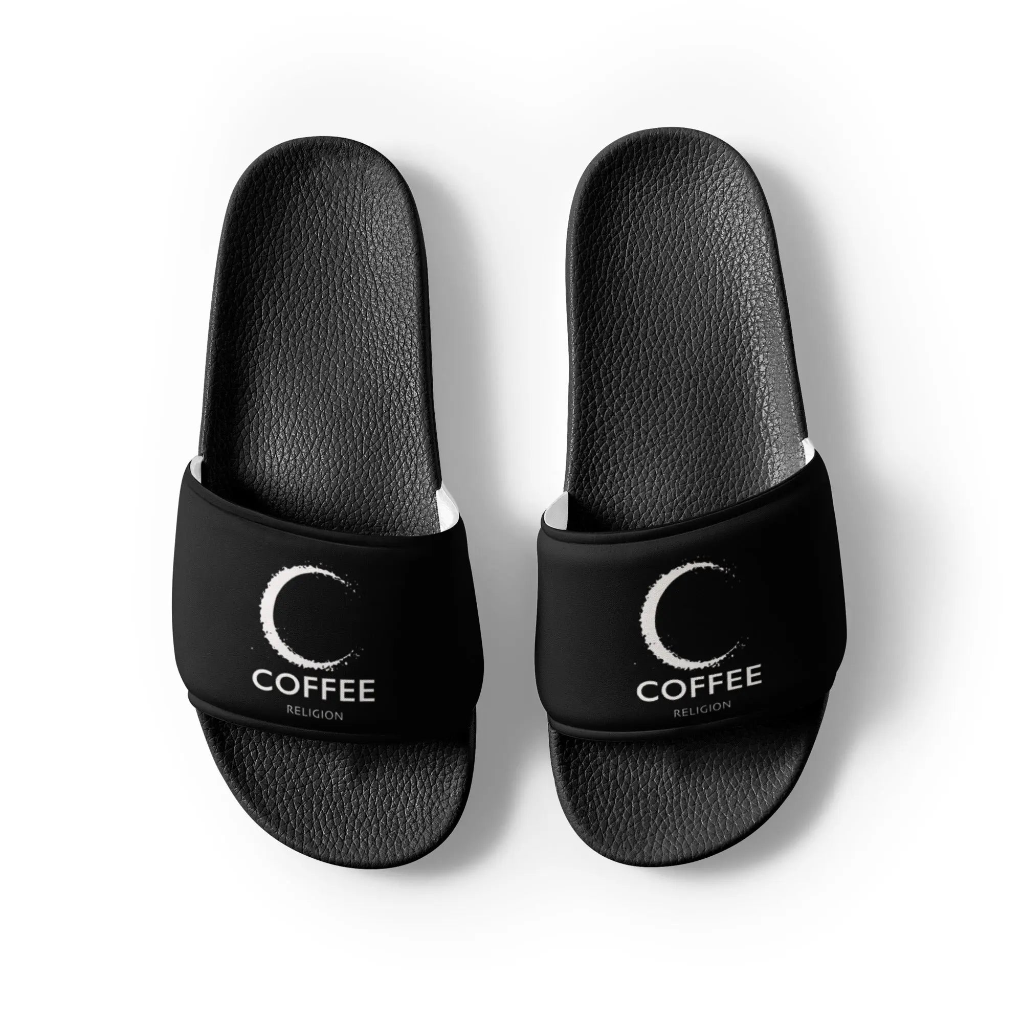 COFFEE RELIGION Logo Black Women's slides COFFEE RELIGION