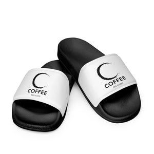 COFFEE RELIGION Black & White Women's slides COFFEE RELIGION