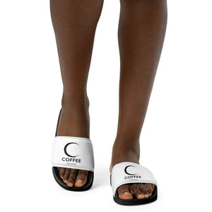 COFFEE RELIGION Black & White Women's slides COFFEE RELIGION