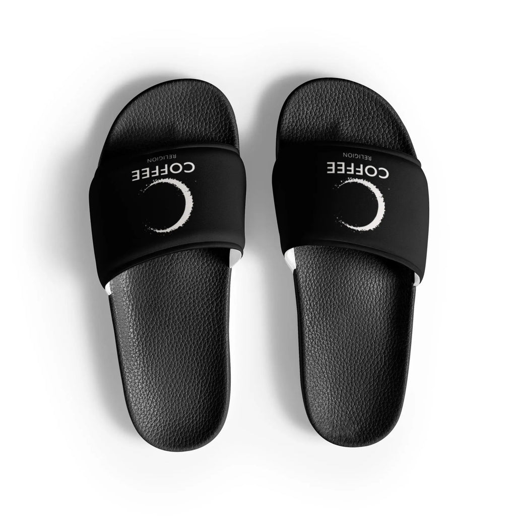 COFFEE RELIGION Logo Black Women's slides COFFEE RELIGION