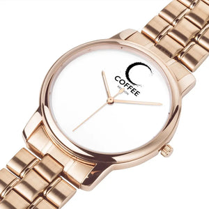 COFFEE RELIGION MIAMI COFFEE TIME Minimalist Watch in Rose Gold JetPrint Fulfillment