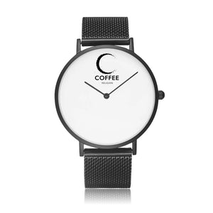 COFFEE RELIGION COFFEE TIME New York Black Steel Minimalist Watch JetPrint Fulfillment